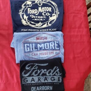 Automotive Graphic T-Shirt Trio in Blue and Black